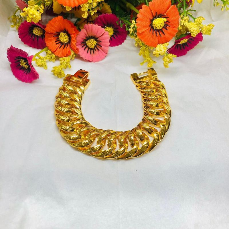 KT19RXJ . GELANG TANGAN XUPING RANTAI BESAR WANITA DEWASA LAPIS EMAS