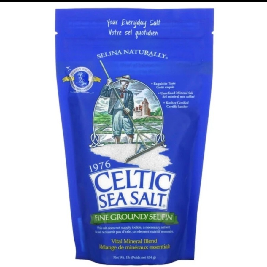 

RB Celtic Sea Salt Light Grey Celtic, atau fine ground Vital Mineral Blend, 454 gram