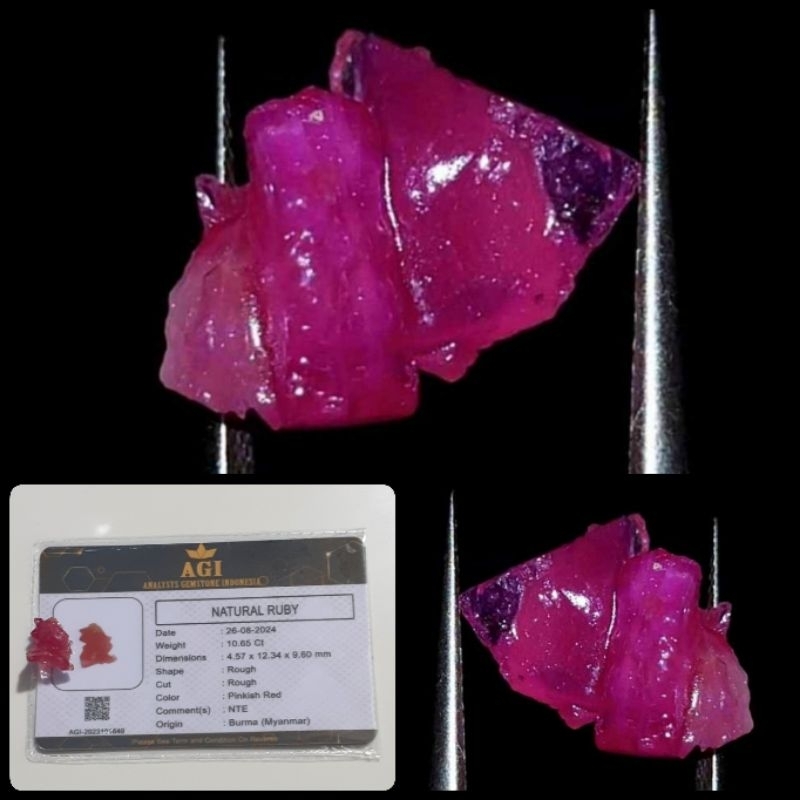 NATURAL ROUGH RUBY BURMA MYANMAR KRISTAL