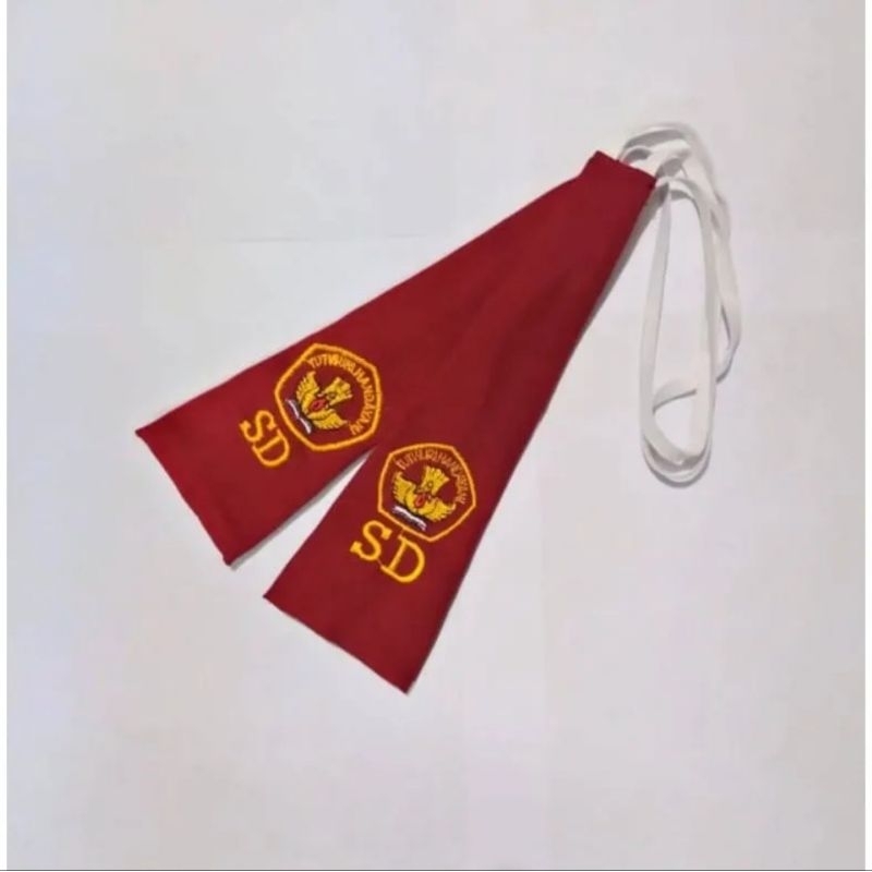 Dasi sekolah merah bordir wanita