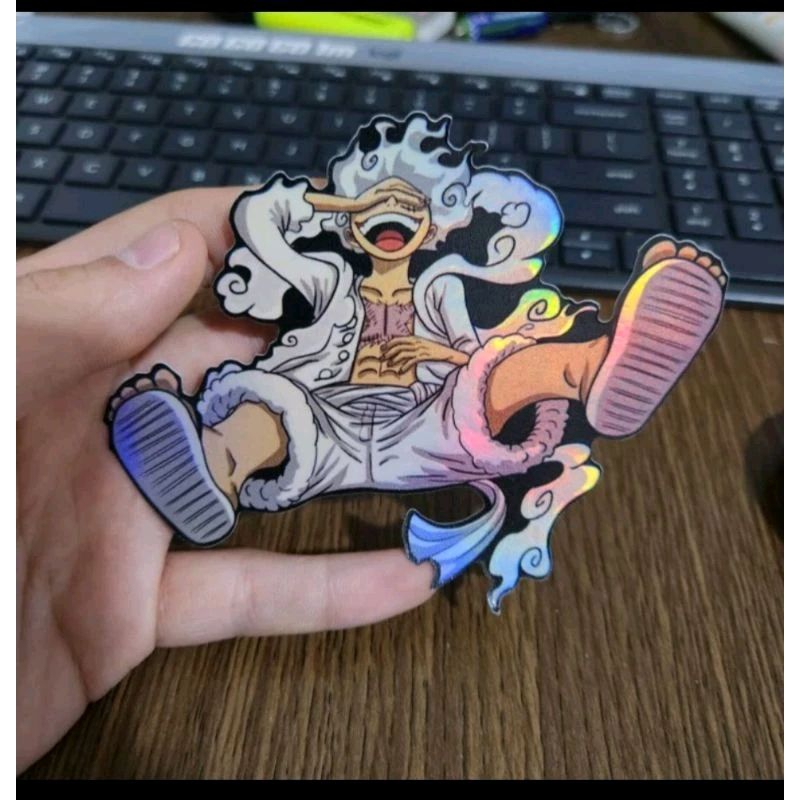 

Stiker hologram one piece monkey D luffy