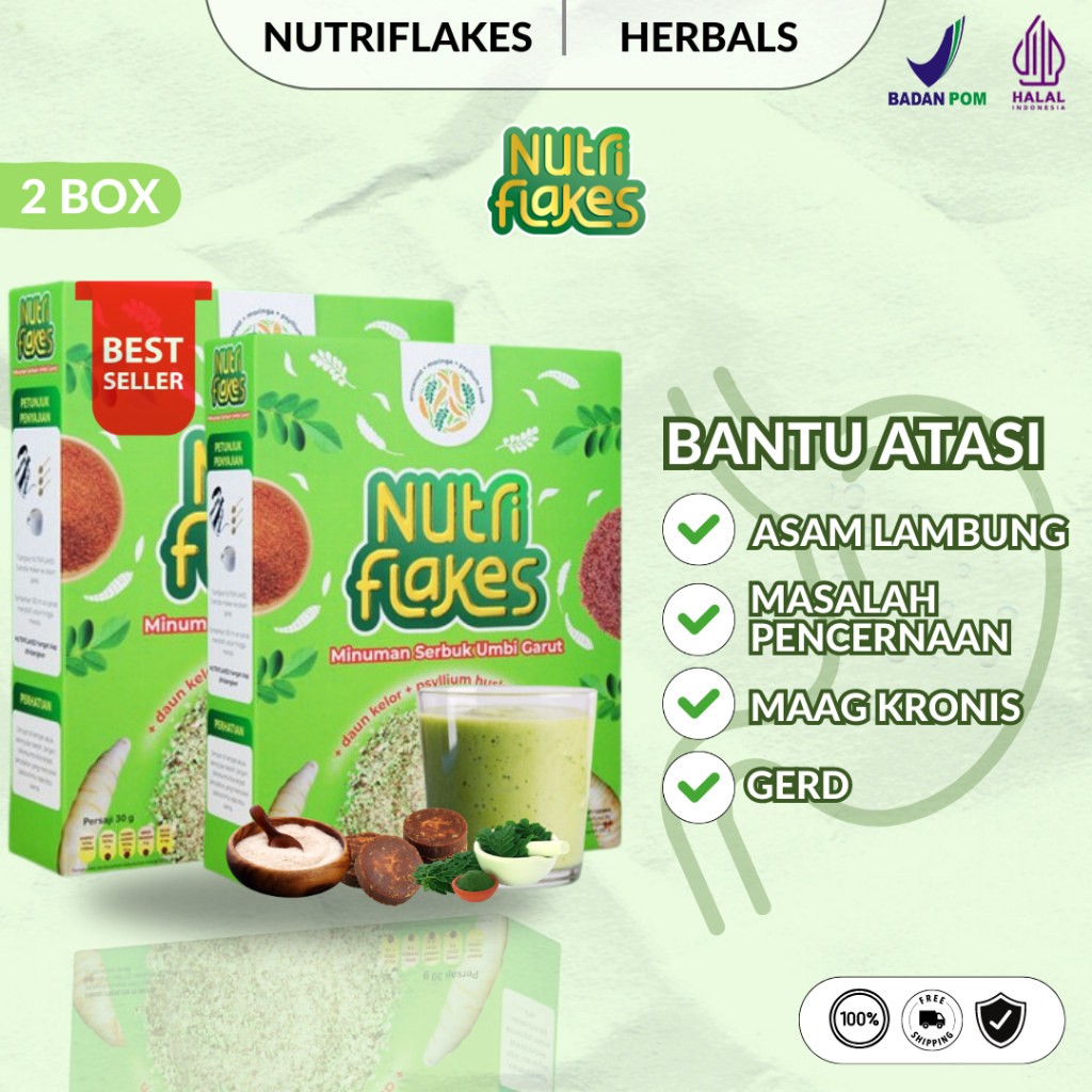 

Nutriflakes Sereal Umbi Garut Ampuh Atasi Asam lambung 2 Box