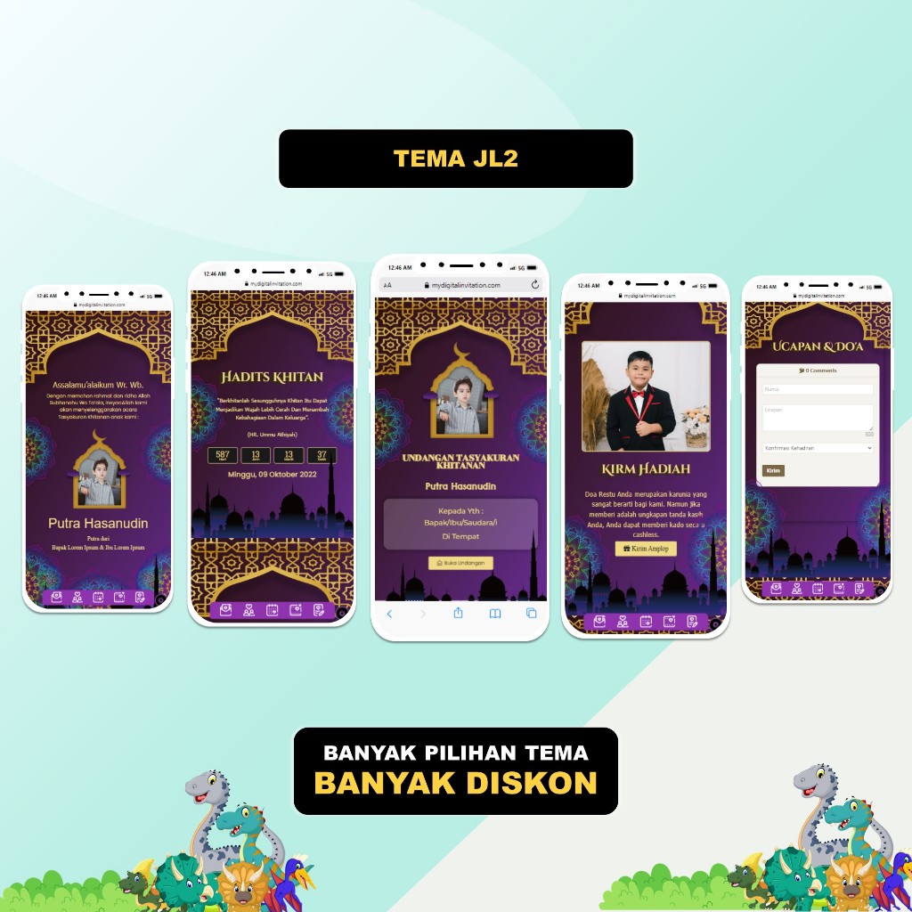 RB Undangan Digital Website Khitanan / Khitan Menggunakan Foto & Tanpa Foto Undangan Digital Web