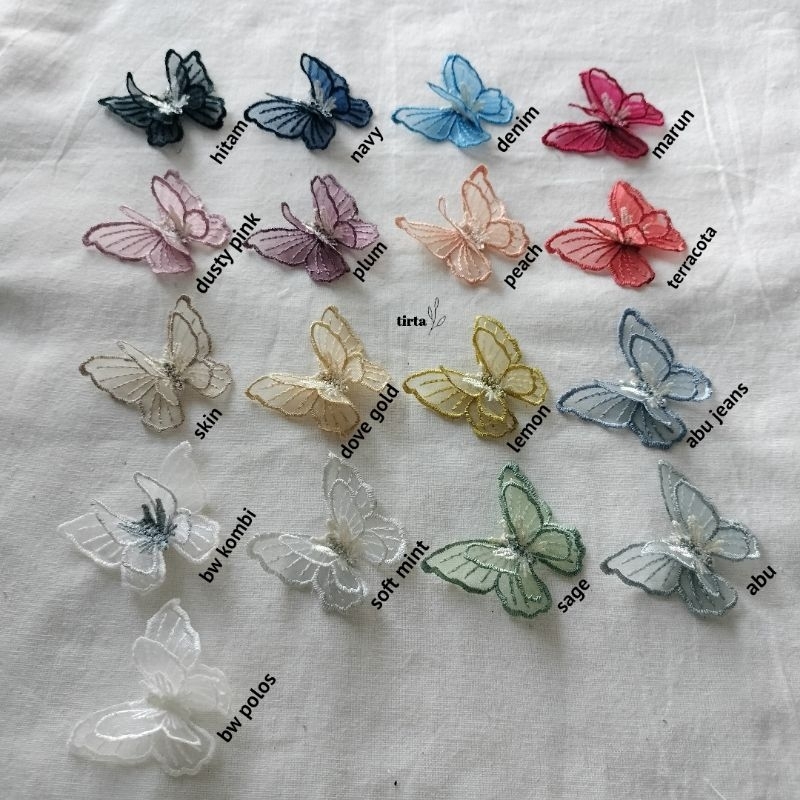 SERANGGA bordir aplikasi kupu kupu bordir tempel