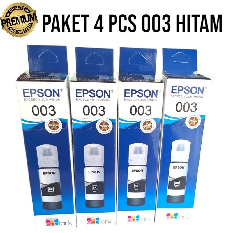 Paket 4 PCS Tinta Epson 003 HITAM (black) Untuk Printer Epson L3210 L110