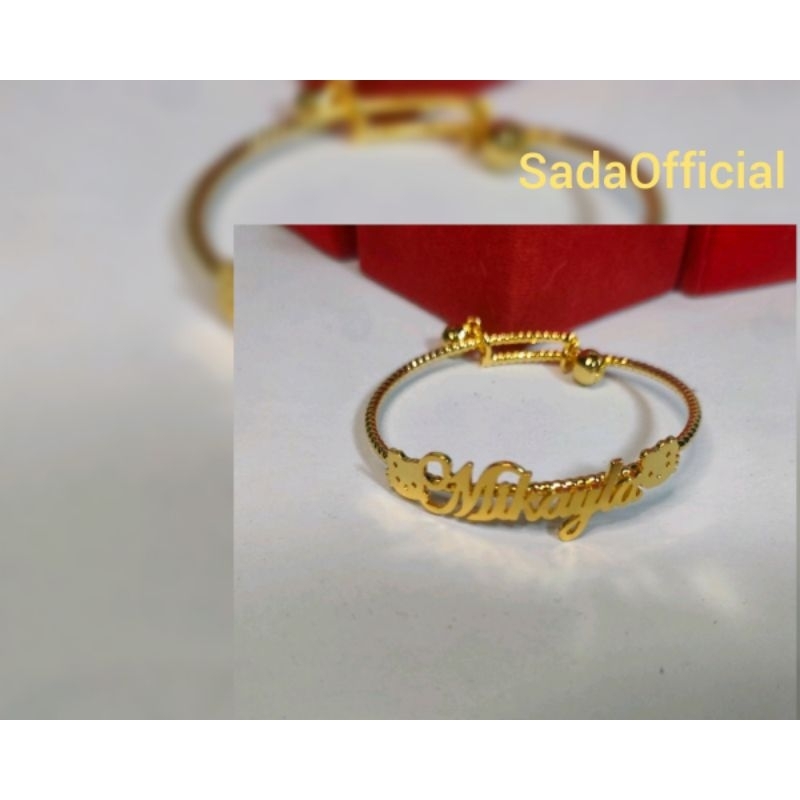 Gelang Titanium Anak Gelang Nama Lapis Emas Balita