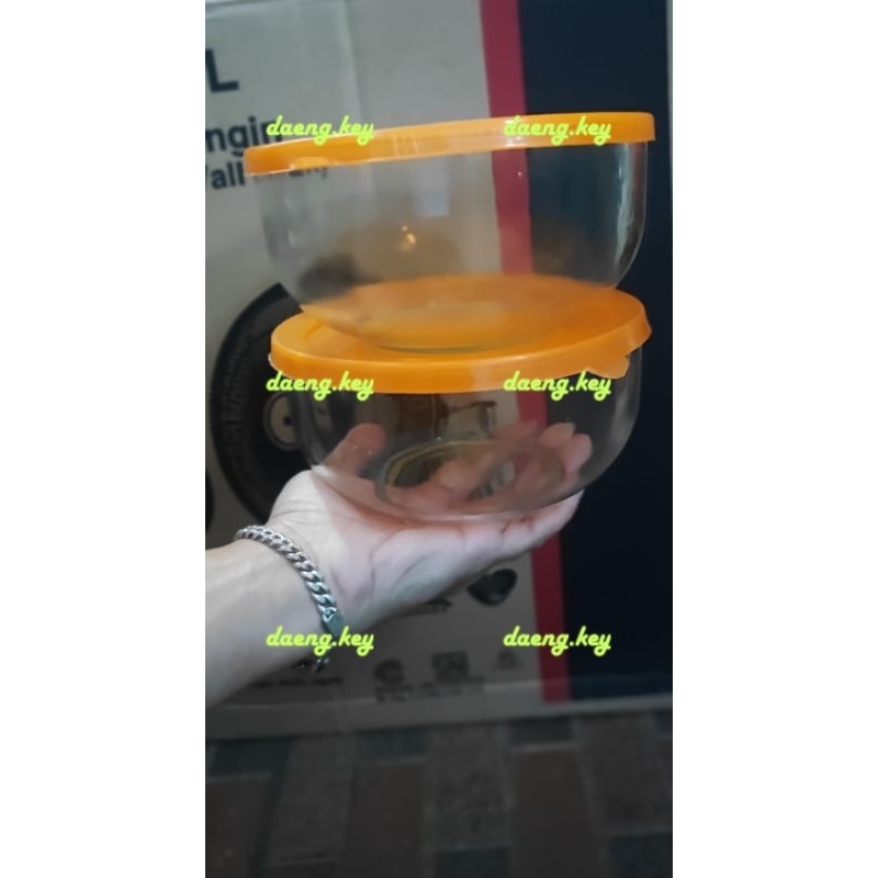Mangkok Kaca + Tutup | Mangkok Kaca Bening | Mangkok Souvenir ( 15cm / 800ml )