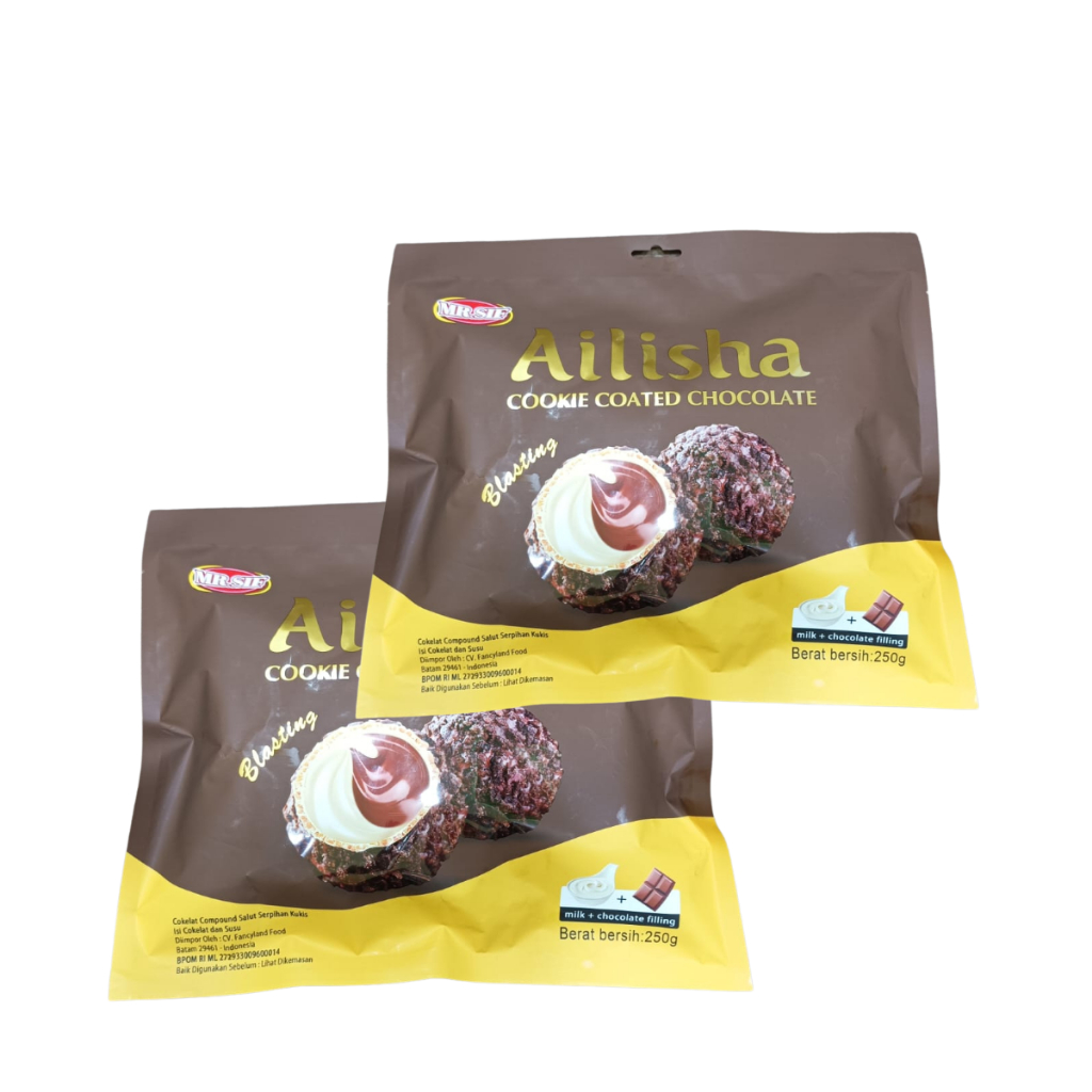 

Coklat Ailisha Cookie Coated Chocolate 250gr Premium Original Turkey