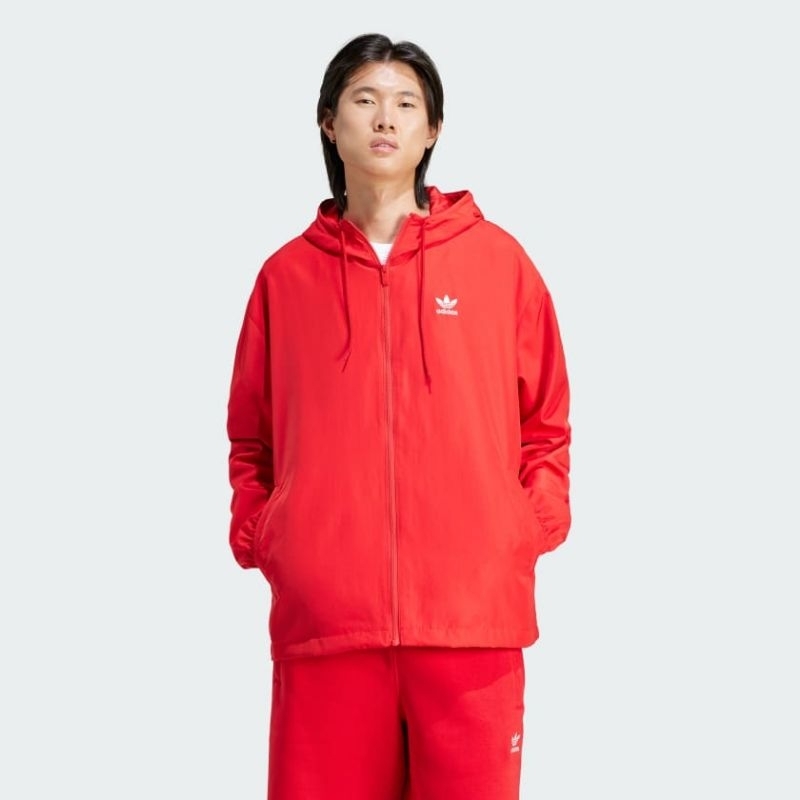 adidas ORIGINALS Adicolor Trefoil Windbreaker Pria Merah IR9857