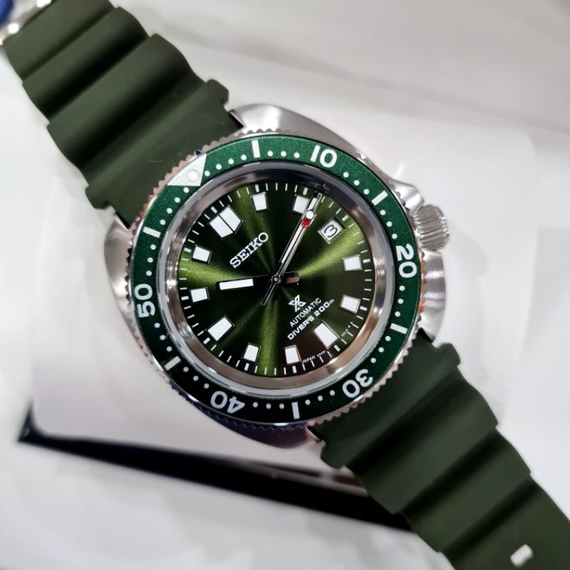 PROMO SEIKO TURTLE PROSPEX PADI DIVER GREEN RUBBER LOSEPACK ORIGINAL