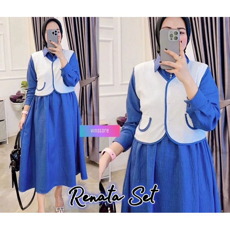 RENATA VEST MIDI DRESS//MIDI DRESS CRINKLE AIRFLOW//MIDI DRESS ROMPI//MIDI DRESS CRINKLE AIRFLOW PRE