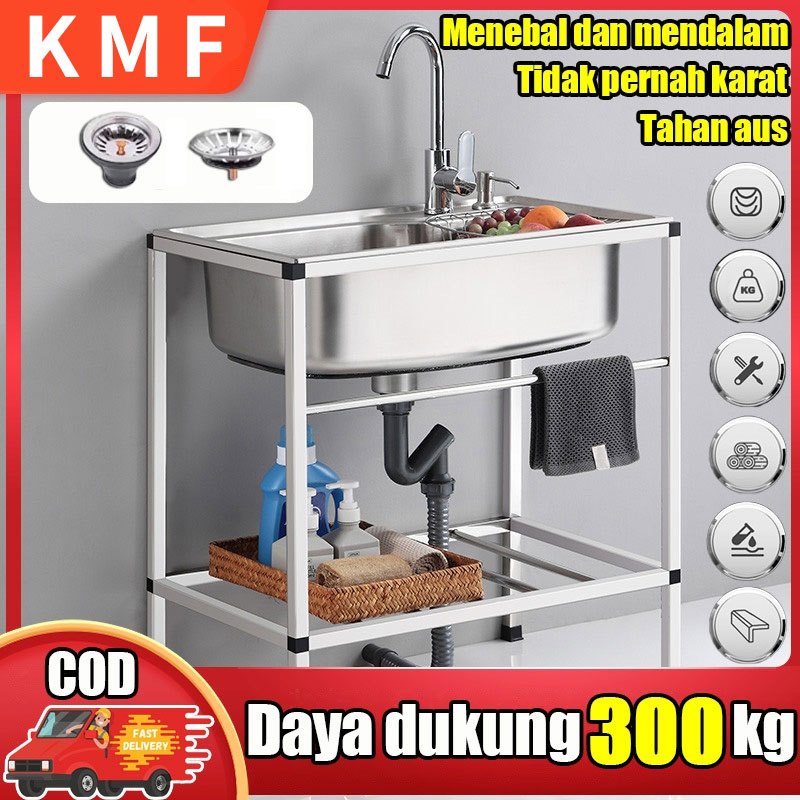 Menebal Bak cuci Piring wastafel stainless Wastafel Portabel Set Wastafel Cuci Piring Multifungsi