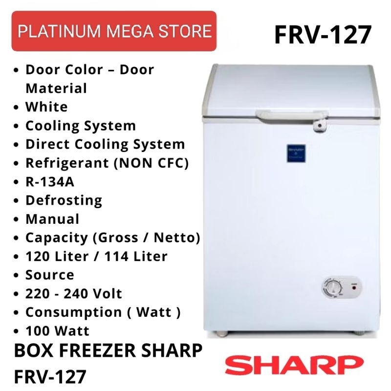 SHARP FRV 127 CHEST FREEZER BOX 120 LITER