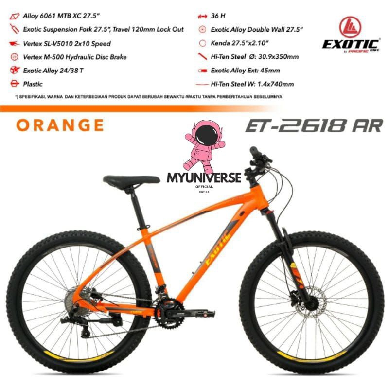 SEPEDA GUNUNG MTB 27,5 EXOTIC ET 2618 AR ALLOY HIDROLIK 10 SPEED MURAH