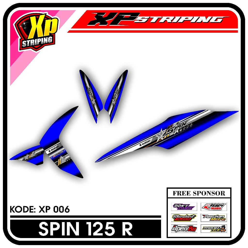 Striping Spin 125 R - Sticker Striping Suzuki Spin 125 R Desain Racing XP.06