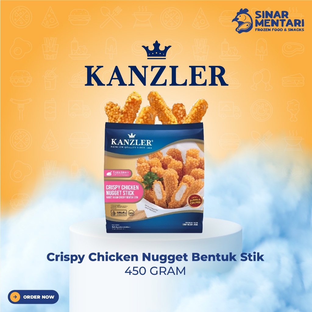 

Kanzler Crispy Chicken Nugget Naget STICK 450 gram