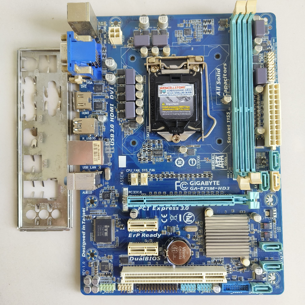 MOTHERBOARD GIGABYTE GA-B75M-HD3 LGA 1155 DDR3