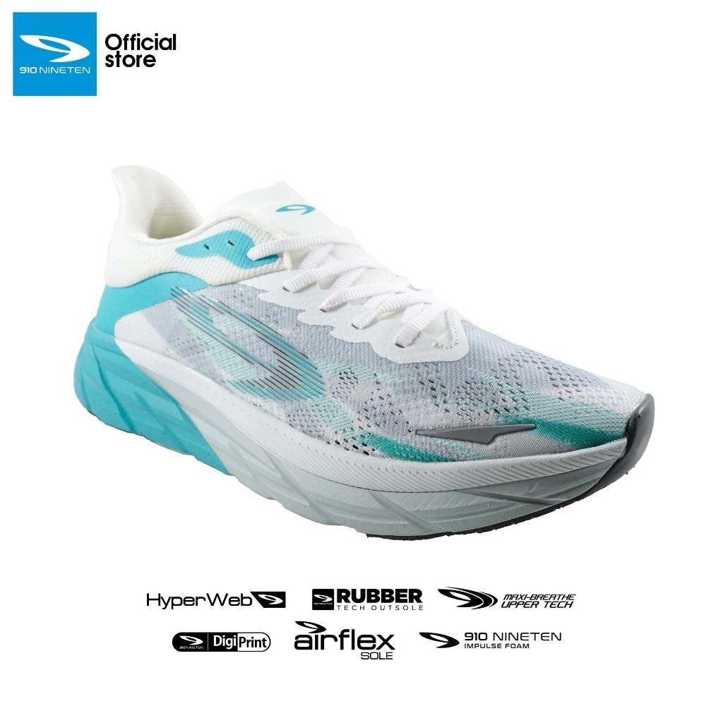 910 FUUTO REVERENGE Putih/Abu-Muda/Turquoise - Sepatu Lari / Fuuto Reverenge 910Nineten