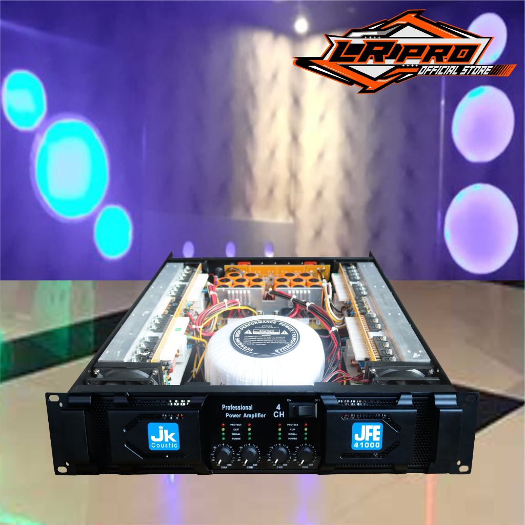 Power Amplifier 4 Chanel Class H Jk coustic JFE 41000 4x1000 watt 8 Ohm