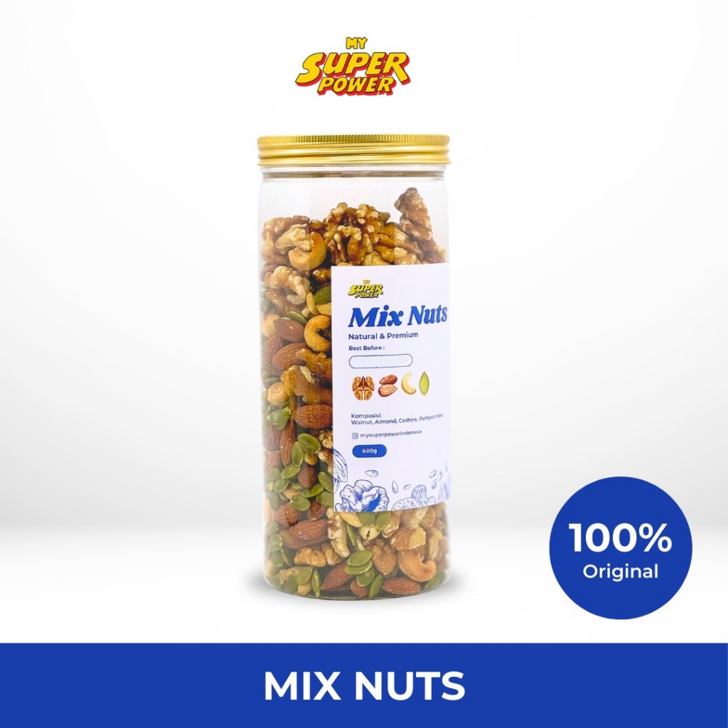 

Mixed Roasted Nuts 600g - Walnut, Almond, Cashew, Pumpkin seed /My Super Power