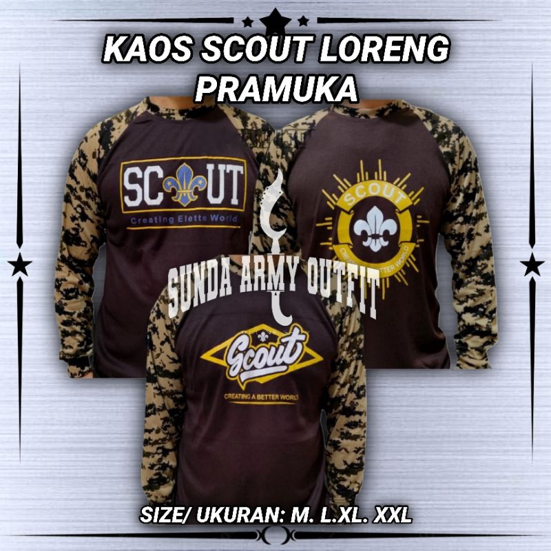 KAOS SCOUT LORENG PRAMUKA BAJU SCOUT LORENG PRAMUKA KAOS PRAMUKA LENGAN PANJANG TERBAGUS