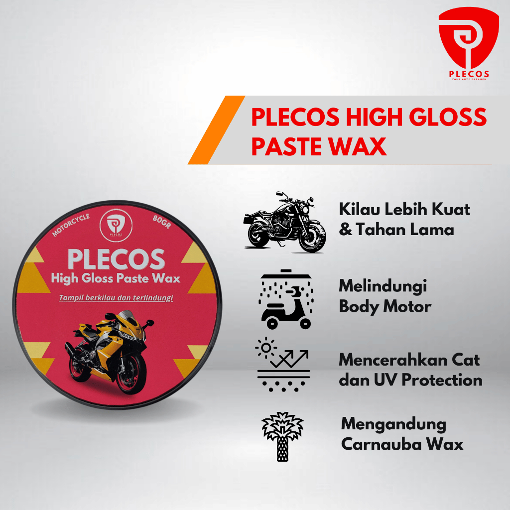 Plecos Kit Pengkilap Body Motor Glossy High Gloss Paste Wax Carnauba