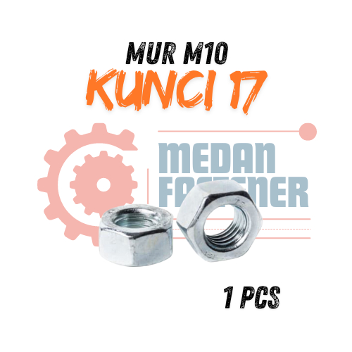 Mur M10 Putih Kunci 17 Buat AsDrat Long drat BMP as drat