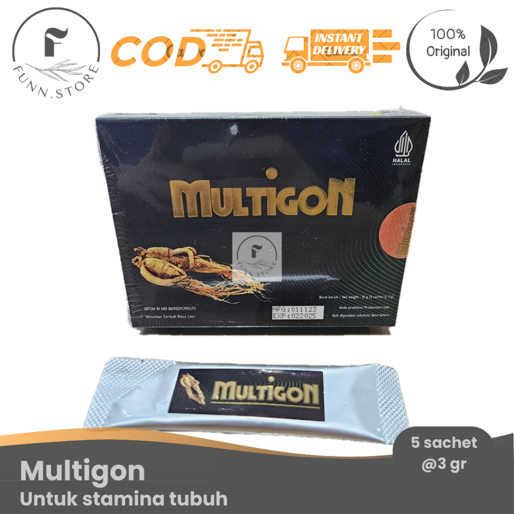 

Multigon Harga per 1 PCS: Rp60.000 Deskripsi Produk: Multigon adalah minuman serbuk herbal yang dirancang khusus untuk pria dewasa, terbuat dari 100% bahan alami dengan komponen utama seperti Ginseng Korea, Pasak Bumi (Tongkat Ali), Ganoderma, dan Guaran