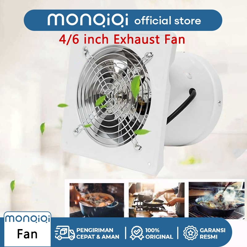 Exhaust Fan Dinding 4Inch Kipas Exhaust Ventilasi Dinding exhaust fan kamar mandi Booster Fan