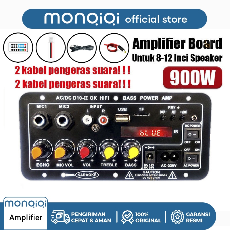 Modul Penguat Daya Audio Bluetooth Stereo Bass untuk Speaker Subwoofer dan Karaoke