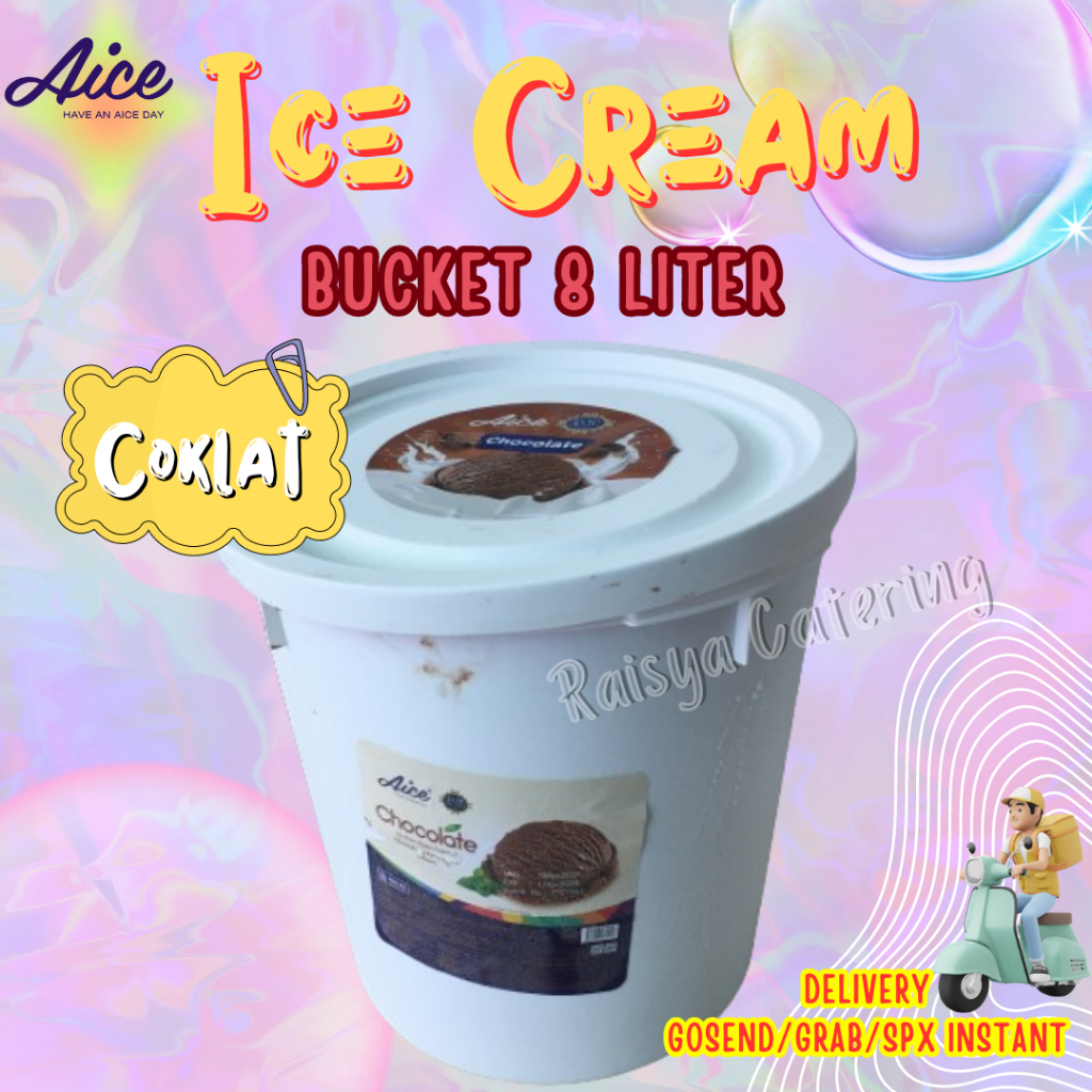 

AICE Chocolate Bucket Ice Cream Es Krim Ember 8Liter / Eskrim Rasa Coklat 8L