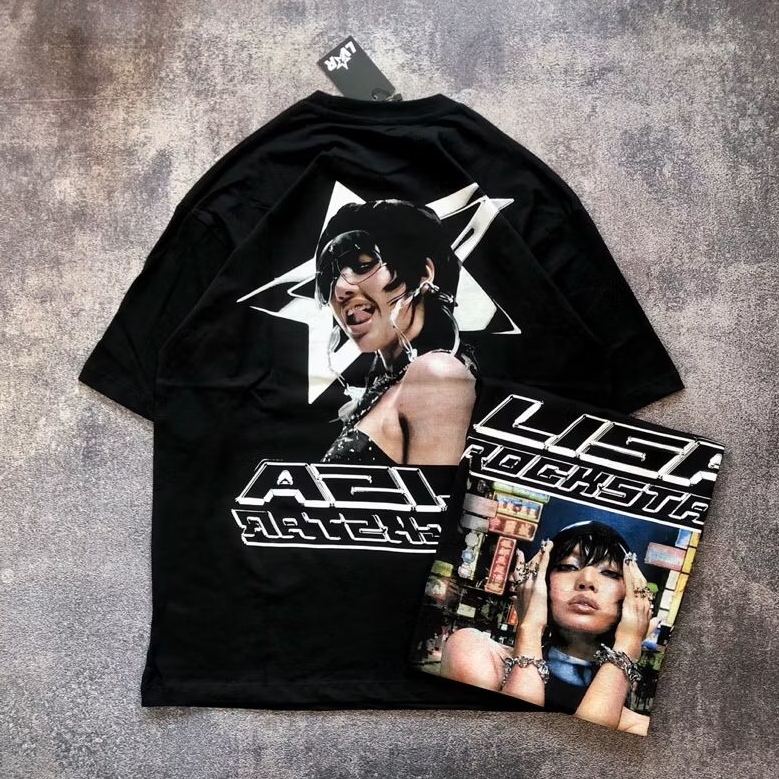 (LVR) Baju Kaos Oversize LISA ROCKSTAR - T Shirt Vintage Oversize Lisa Rockstar - Baju Kaos Pria Wan