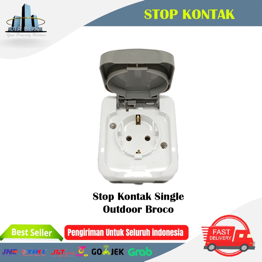 STOP KONTAK TUTUP BROCO / STOP KONTAK OUTDOOR SINGLE / STOP KONTAK TUTUP DOUBLE