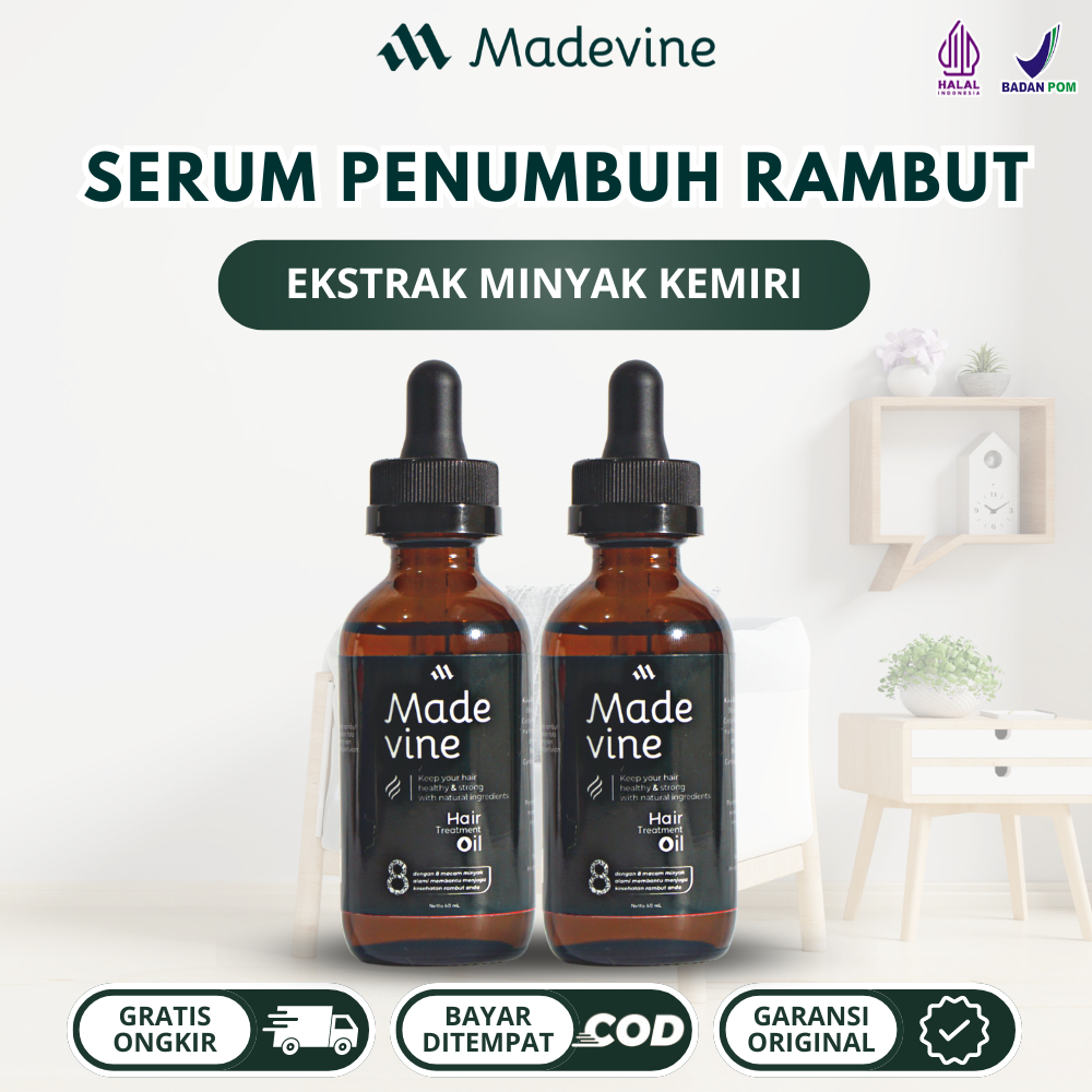 Madevine Hair Oil - Serum Penumbuh Rambut Ekstrak Minyak Kemiri