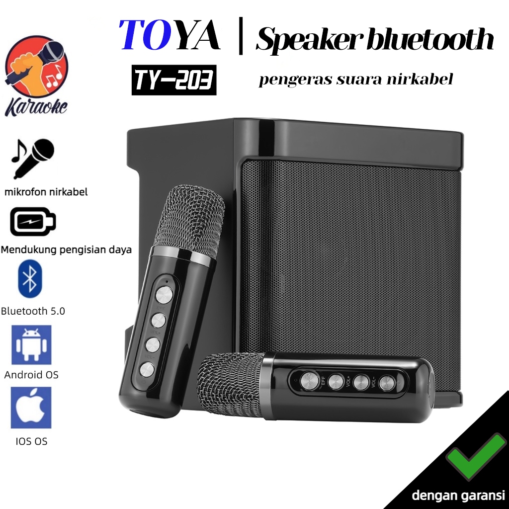 LUMINATECH Speaker Bluetooth Karaoke Advance Pemutar MP3 Bluetooth Nirkabel Portabel,Karaoke Pesta d
