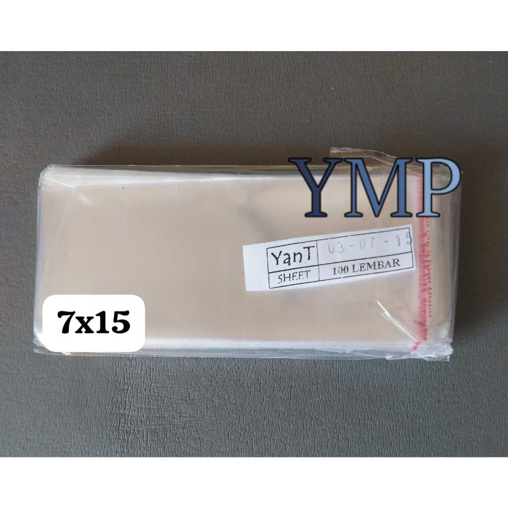 Plastik OPP 7X15  tebal 03 (100 lbr) / kantong OPP bening / plastik money bouquet perekat lem OPP un