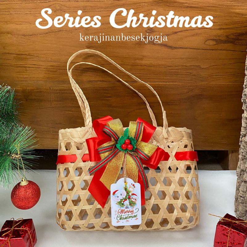 

CHRISTMAS SERIES | TAS TALI ANYAM NATURAL PITA FREE HANGTAG | tas hampers tas makanan bingkisan parselan jogja