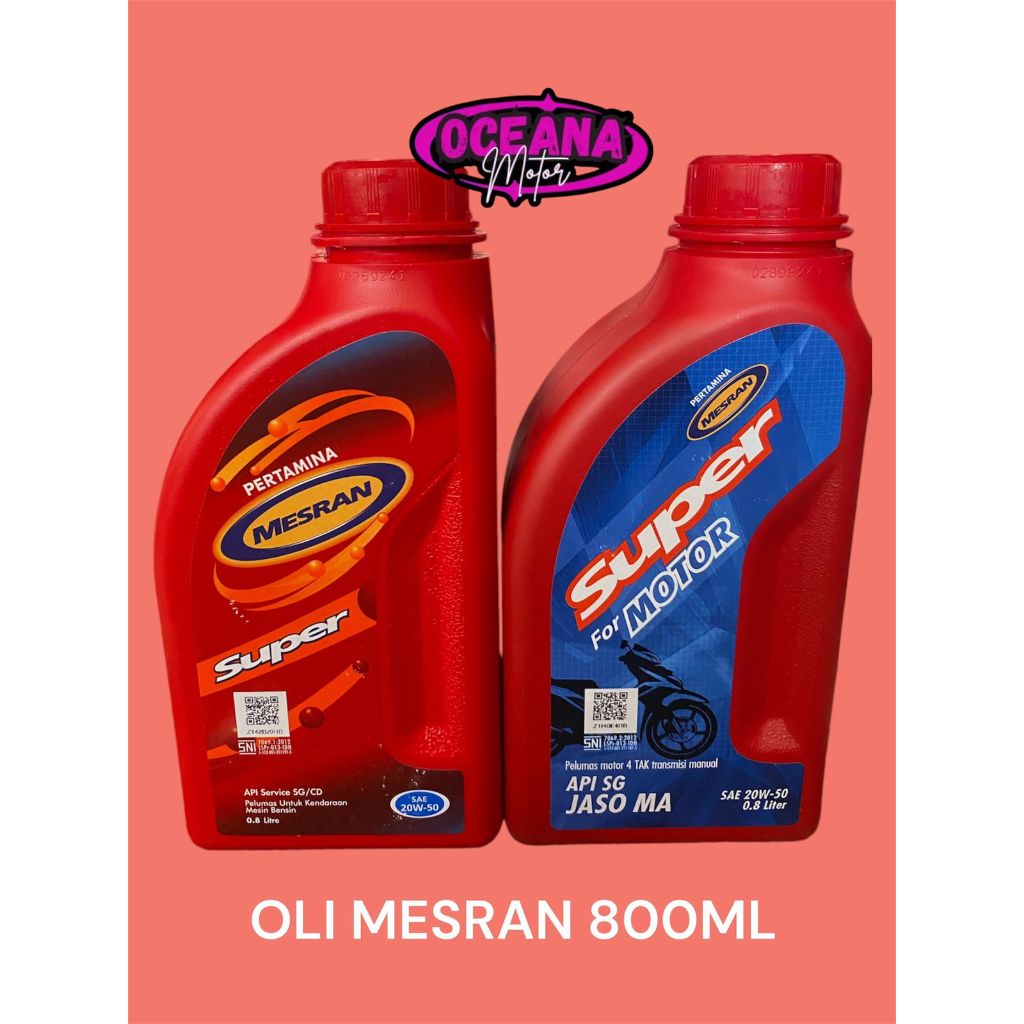 Oli Mesran Super Motor 800ml DAN Oli Mesin Mesran super  Pertamina 800ML