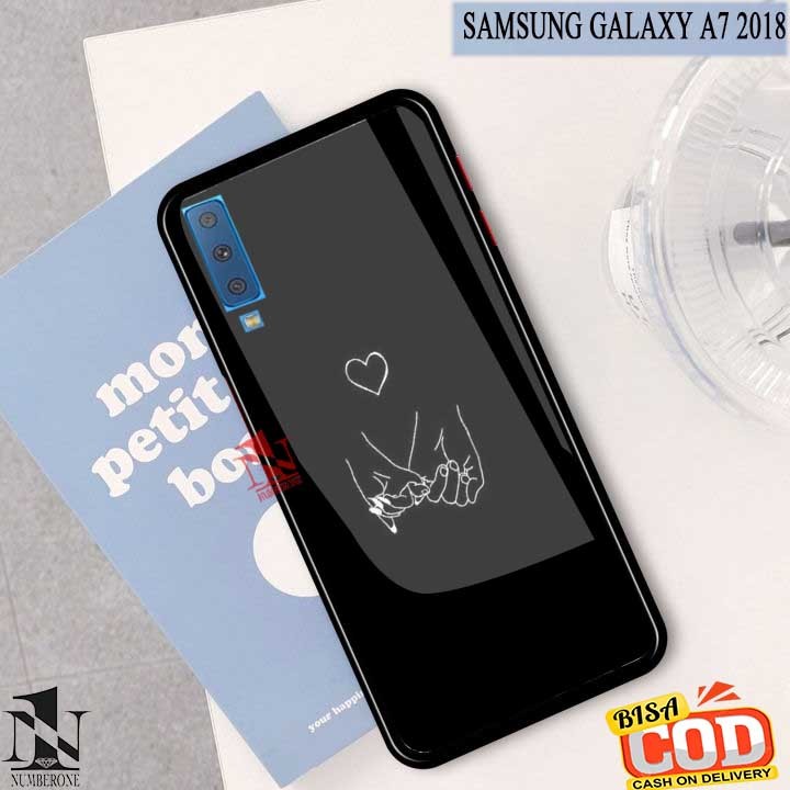 Case Samsung Galaxy A7 2018 [Love black] Aneka casing, case, kondom hp, custom case, case aesthetic 