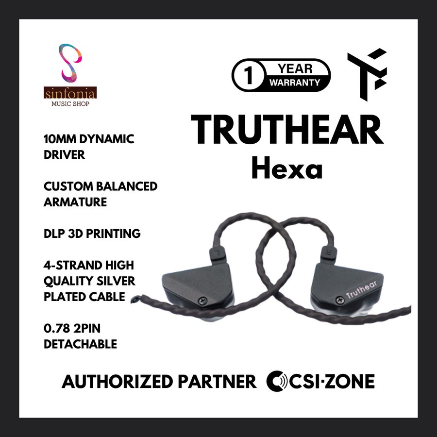 TruthEar Hexa 1DD + 3BA Hybrid Driver In Ear Monitor Earphone