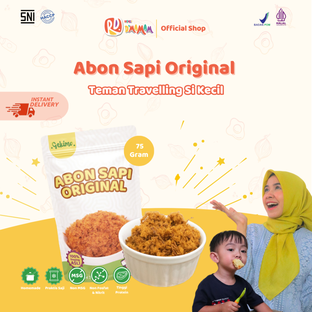 

DMAMAM Abon Sapi Anak MPASI 75g Travel Friendly Bebas Pengawet & MSG Gekimo