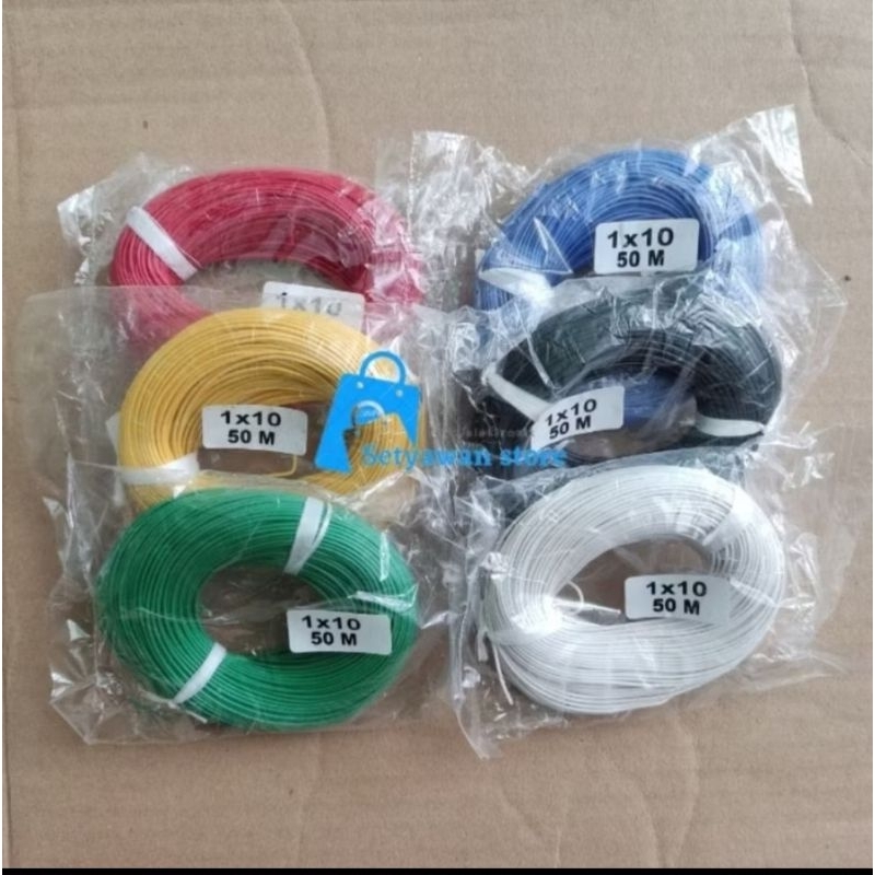 Kabel tunggal Serabut Kecil 1 x 10mm.  50M