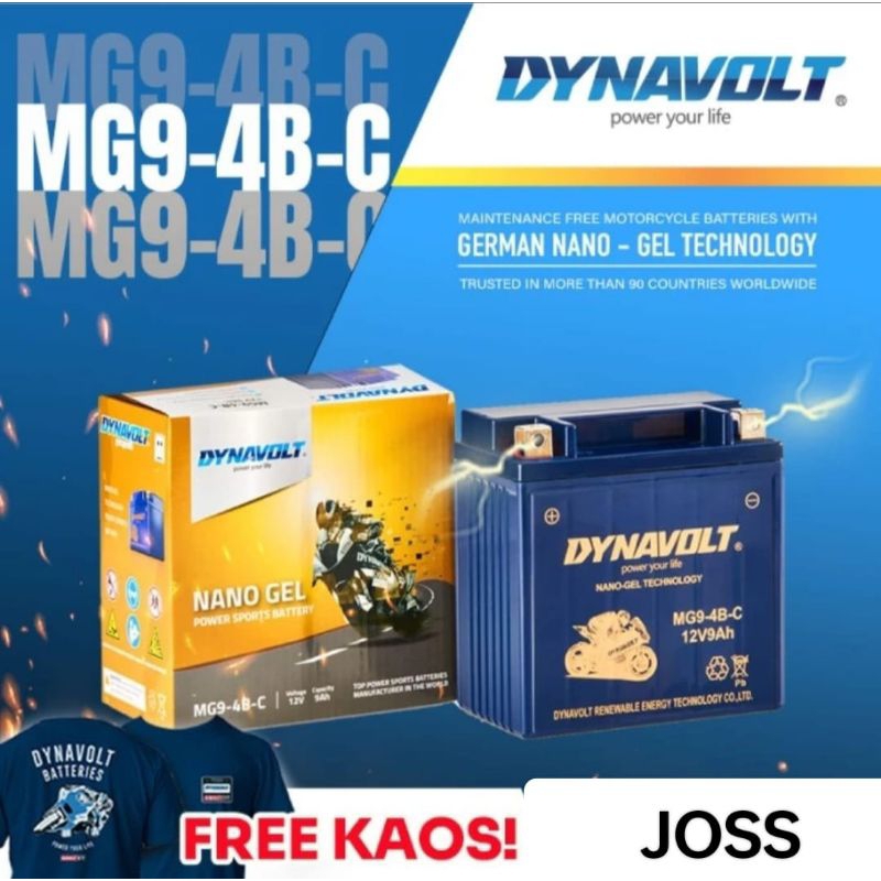 Aki Motor Dynavolt MG9-4B/GM7Z-4A/LT9 12V9AH CCA 225