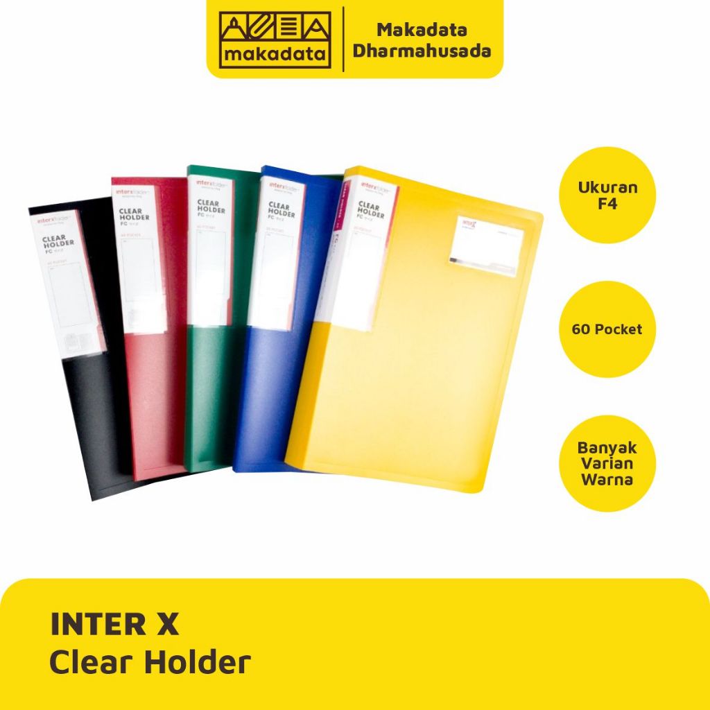 

MAP HOLDER | CLEAR HOLDER INTER-X UKURAN F4 60 POCKET (1PCS)
