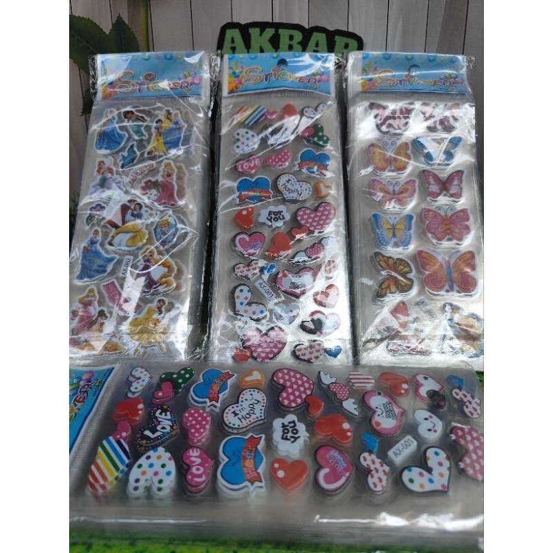 

Stiker Timbul 1Pack isi 20Pcs/Lembar / Stiker Karakter/ Stiker tempelan