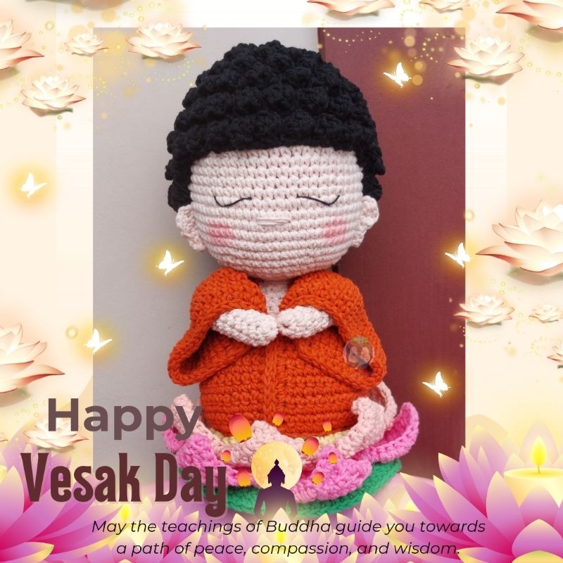 Boneka Rajut Buddha Waisak Kecil