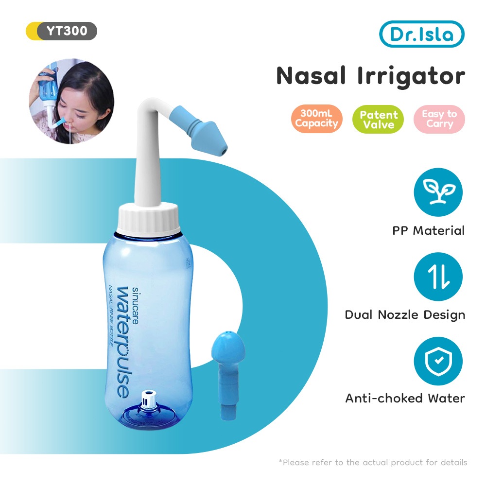 Dr.Isla YT300 Waterpulse Nasal Wash /Alat Cuci Hidung Sinus /Anak Dewasa Neti pot(1 Cuci hidung+10 G