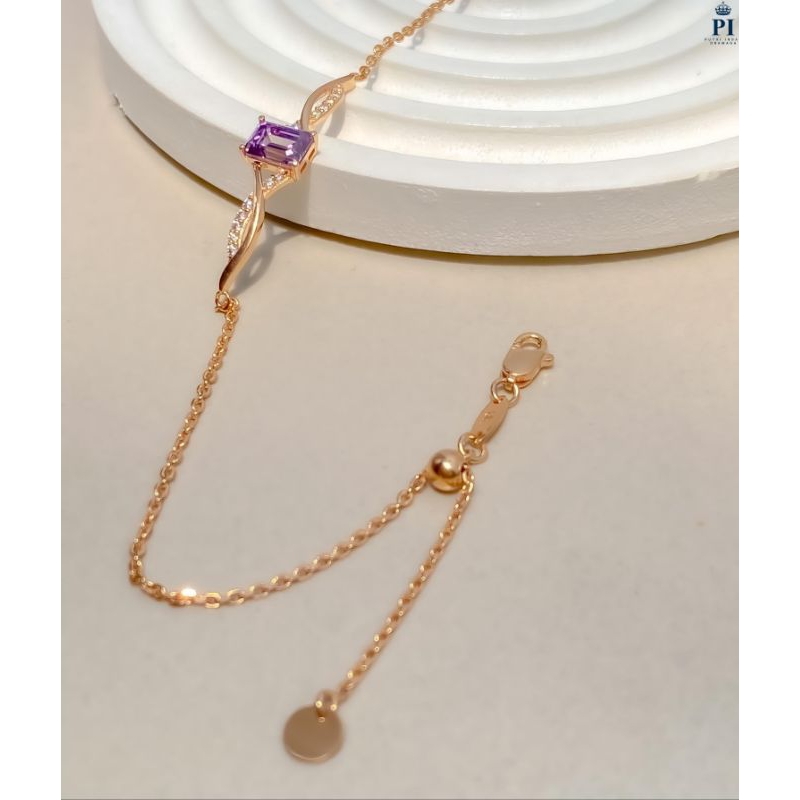 Gelang Serut Variasi Permata Putih & Permata Ungu - Putri Indah Dramaga