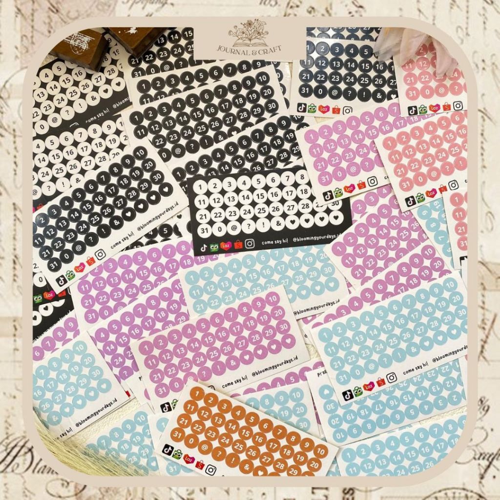 

JournalandCraft 1Pc Stiker Angka Stiker Untuk Dekor Buku Jurnal / Diary Dot Candy Warna Warni Huruf Angka Planner Judul Bujo Stiker Angka Murah