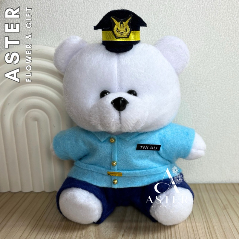 Boneka TNI AU Size 15cm Velboa / Boneka Profesi Buket